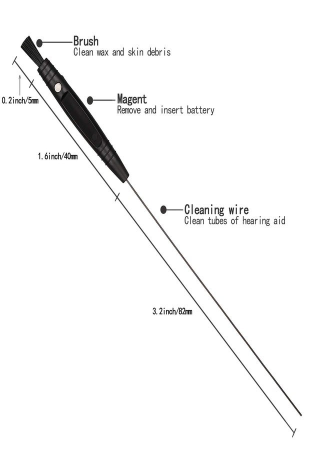 Mudder 12 Packs Multifunctional Hearing Aid Cleaning Kits with Brush and Wire Cleaner for Sound Tubes, Hearing Aid Cleaning Brush with Magnet for Universal Cleaning - Image 2